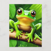Frog auf Zweig Natur Kunst Postkarte (Vorderseite)