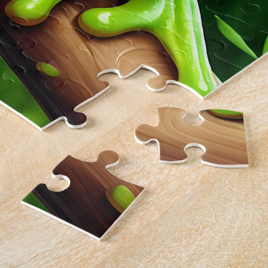 Frog auf Zweig Natur Kunst Puzzle (Seite)