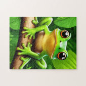 Frog auf Zweig Natur Kunst Puzzle (Horizontal)