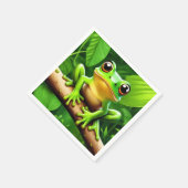 Frog auf Zweig Natur Kunst Serviette (Ecke)