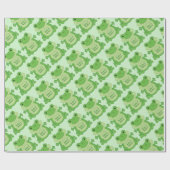 Frog Baby Dusche Green Geschenkpapier (Flach)