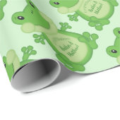 Frog Baby Dusche Green Geschenkpapier (Rolleneckpunkt)