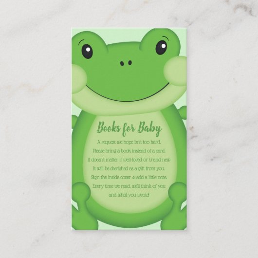 Frog Baby Dusche Grün Begleitkarte (Vorderseite)