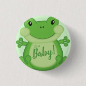 Frog Baby Dusche Grün Button (Vorderseite)