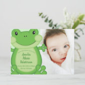 Frog Baby Dusche Grün Einladung (Stehend Vorderseite)