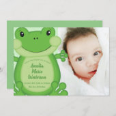 Frog Baby Dusche Grün Einladung (Vorne/Hinten)