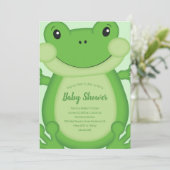 Frog Baby Dusche Grün Einladung (Stehend Vorderseite)