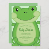 Frog Baby Dusche Grün Einladung (Vorne/Hinten)
