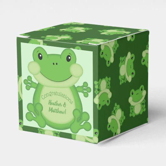 Frog Baby Dusche Grün Geschenkschachtel (Vorderseite)
