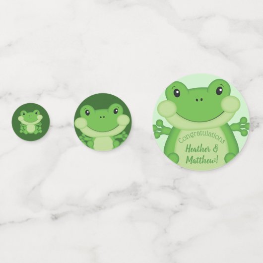 Frog Baby Dusche Grün Konfetti (Vorderseiten)