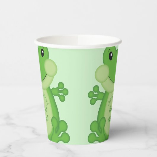 Frog Baby Dusche Grün Pappbecher (Links)
