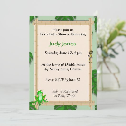Frog Baby Einladungen (Stehend Vorderseite)