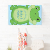 Frog Baby Shower Blue Banner (Insitu)
