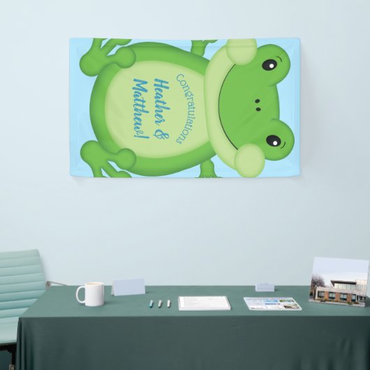 Frog Baby Shower Blue Banner (Messeveranstaltung)