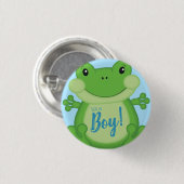 Frog Baby Shower Blue Button (Vorne & Hinten)