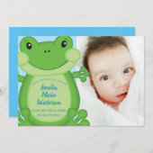Frog Baby Shower Blue Einladung (Vorne/Hinten)