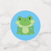 Frog Baby Shower Blue Konfetti (Klein Vorderseite)