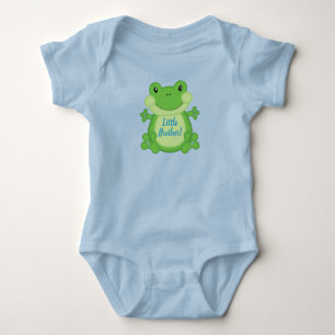 Frog Baby Shower Blue Strampler