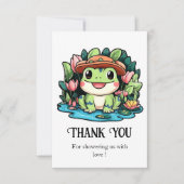 Frog Baby Shower Dankeskarte (Vorderseite)