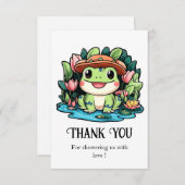 Frog Baby Shower Dankeskarte (Vorne/Hinten)