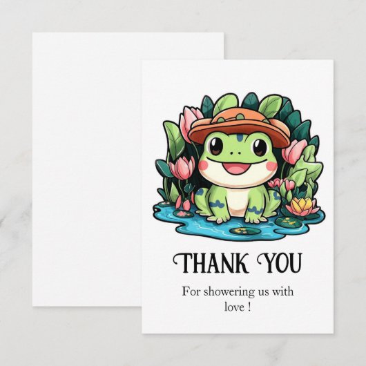 Frog Baby Shower Dankeskarte (Vorne/Hinten)