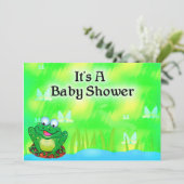 Frog Baby Shower Einladung (Stehend Vorderseite)