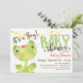 Frog Baby Shower Einladung, Boy Einladung (Stehend Vorderseite)