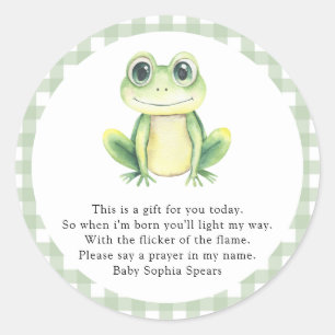 Frog Baby Shower - Gebetskandal Runder Aufkleber