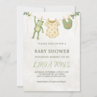 Frog Baby Shower Invitation Einladung