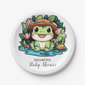 Frog Baby Shower Pappteller (Vorderseite)