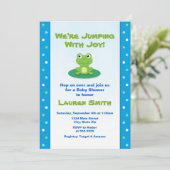 Frog Babydusche Einladung, Geschlechtsneutralität Einladung (Stehend Vorderseite)