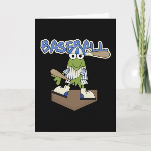 Frog Baseball Zuhause Plate Tshirts und Geschenke Karte (Vorderseite)