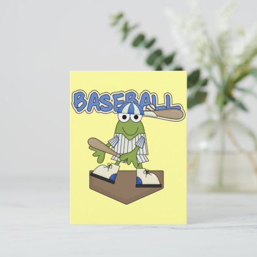 Frog Baseball Zuhause Plate Tshirts und Geschenke Postkarte (Stehend Vorderseite)