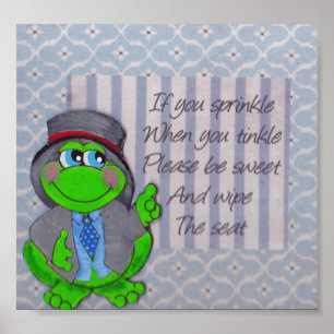 Frog Bathroom regiert Wanddekoration Frog Thema Poster