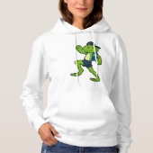 Frog beim Laufen mit Rucksack & Hut Hoodie (Vorderseite)