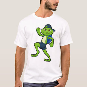 Frog beim Laufen mit Rucksack & Hut T-Shirt