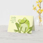 Frog Belated Geburtstagsgrüße Karte (Gelbe Blume)