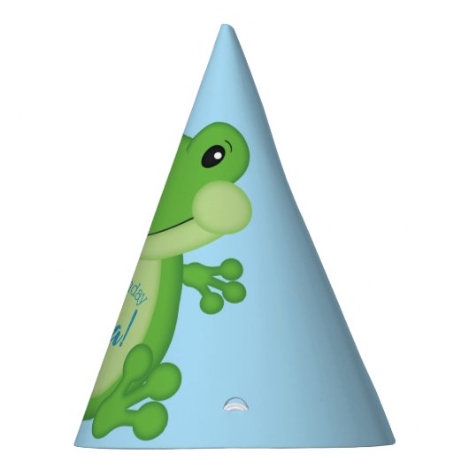 Frog Birthday Party Blue Partyhütchen (Rechts)