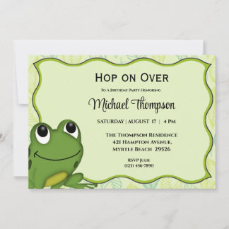 Frog Birthday Party Einladung