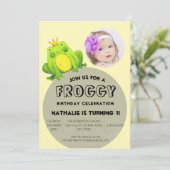 Frog Birthday Party Einladung (Stehend Vorderseite)