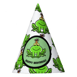FROG BIRTHDAY PARTY HAT FROG DESIGN PARTYHÜTCHEN