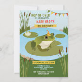 Frog Birthday Party Hop auf Over To Party! Einladung (Vorderseite)