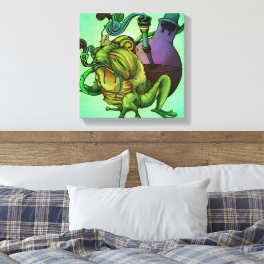 Frog & Bong (Green) Leinwanddruck (Insitu (Schlafzimmer))