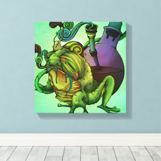 Frog & Bong (Green) Leinwanddruck (Insitu (Holzboden))