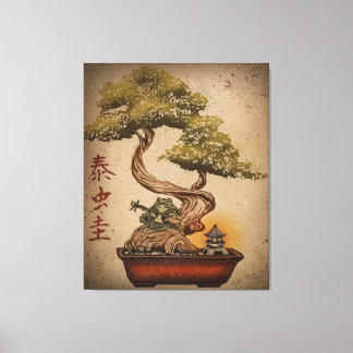 Frog Bonsai Tree Art Design | Animal Lover Gift Leinwanddruck