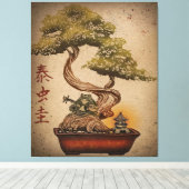 Frog Bonsai Tree Art Design | Animal Lover Gift Leinwanddruck (Insitu (Holzboden))