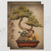 Frog Bonsai Tree Art Design | Geburtstagsgeschenk (Vorne/Hinten)