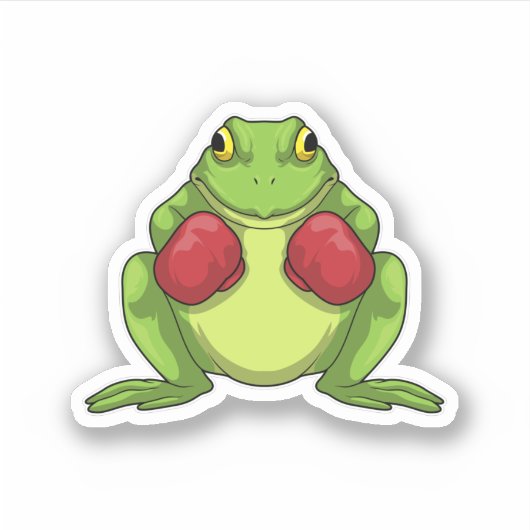 Frog Boxer Boxing Gloves Aufkleber (Vorderseite)