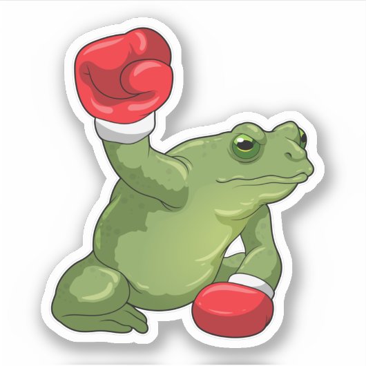 Frog Boxer Boxing Gloves Aufkleber (Vorderseite)