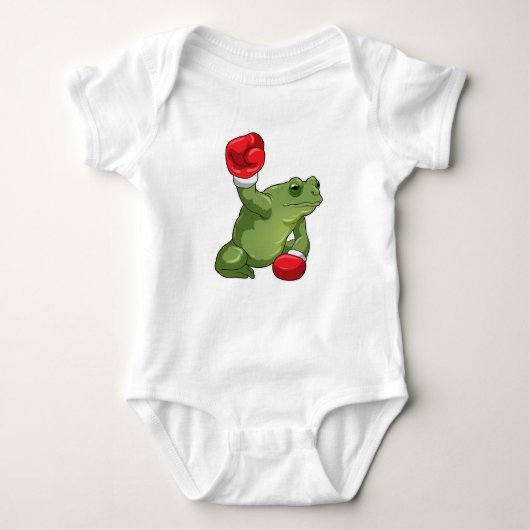 Frog Boxer Boxing Gloves Baby Strampler (Vorderseite)
